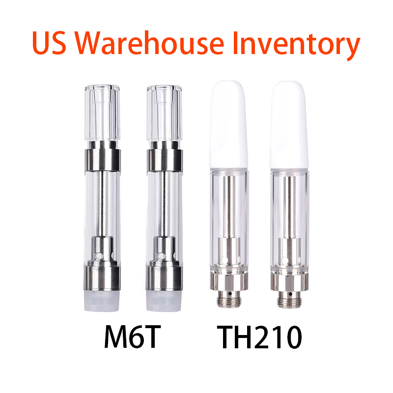

US In Stock TH2 M6T Vape Cartridges 1ml 0.8ml Oil Tank Ceramic Coil Empty Vape Pen Carts Dab Wax Vaporizer Pens 510 Thread Atomizer for Thick Oil