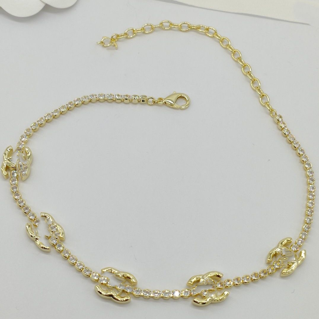 

2022 Brand Designer Classic Style Double G Letter Necklace Classic Wedding Women Fashion Simple Jewelry