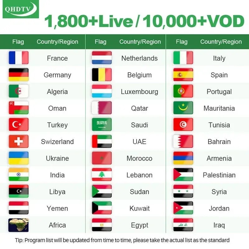 

The most stable Live in Europe, suitable for European smart TV m3u Android ios, free 24-hour testing, welcome to consult