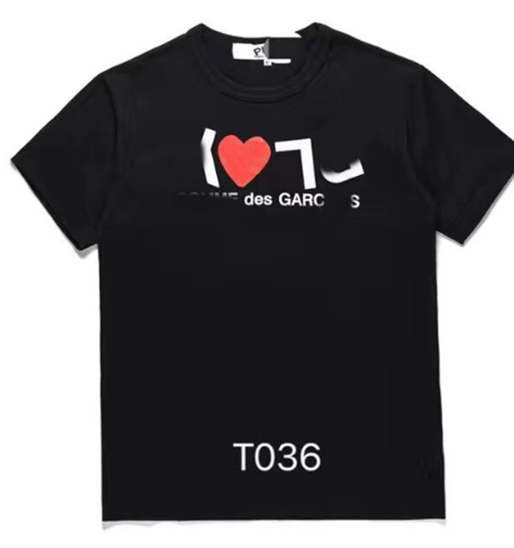 

Men's T-shirts Fashion Mens Play t Shirt Designer Red Heart Commes Casual Women s Des Badge Garcons High