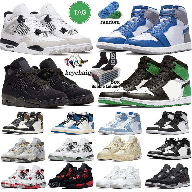

jumpman 4 4 4S Basketball Shoes Military Black Cat Sail Canvas Oreo Craft Seafoam High 1 1s Lost and Found Stealth Lucky Green University Blue Dark, Color-47