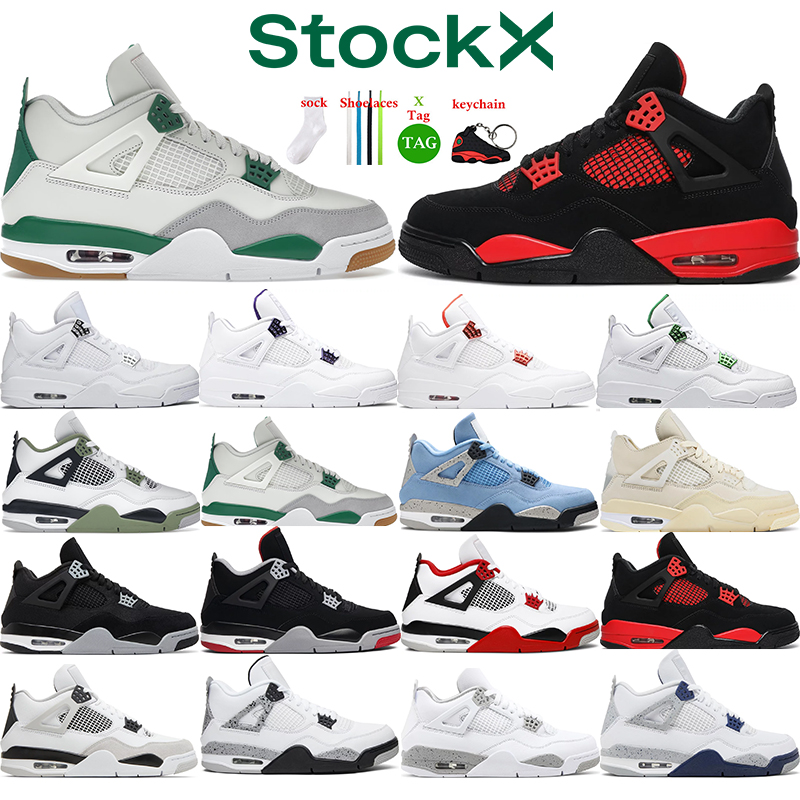 

mens 4s basketball shoes black cat 4s jumpman SB Pine Green Photon Dust Guava Ice womens fashion trainers sport sneakers size us5.5-12, 25