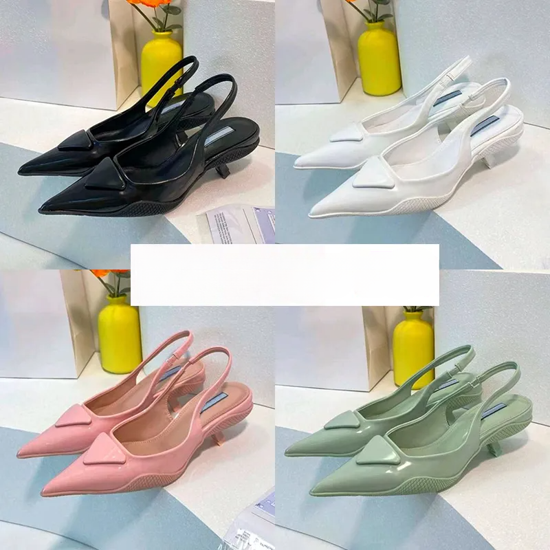 

Ladies Sandals womens sandal Luxury High Heels Designer women Dress Shoes Wedding Party Stiletto Heel Brushed Leather Slingback High-Heeled With box flat strap, 05