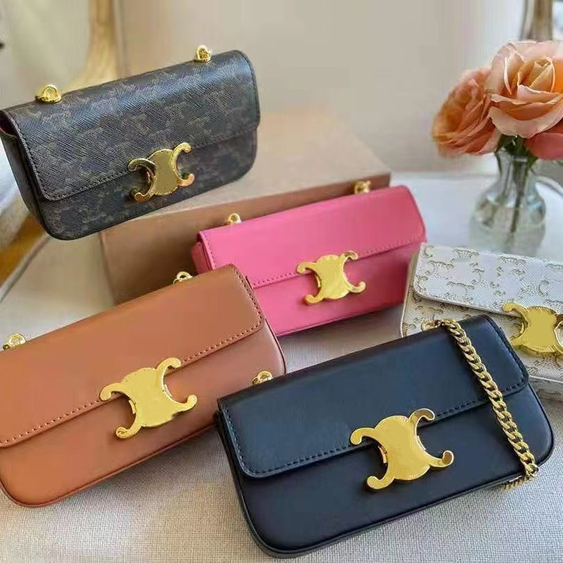 

Fashion brand Crossbody Bag Designer Handbag Women's high-quality leather chain One Shoulder Underarm bag Luxury casual portable portable Tote Bag, Black