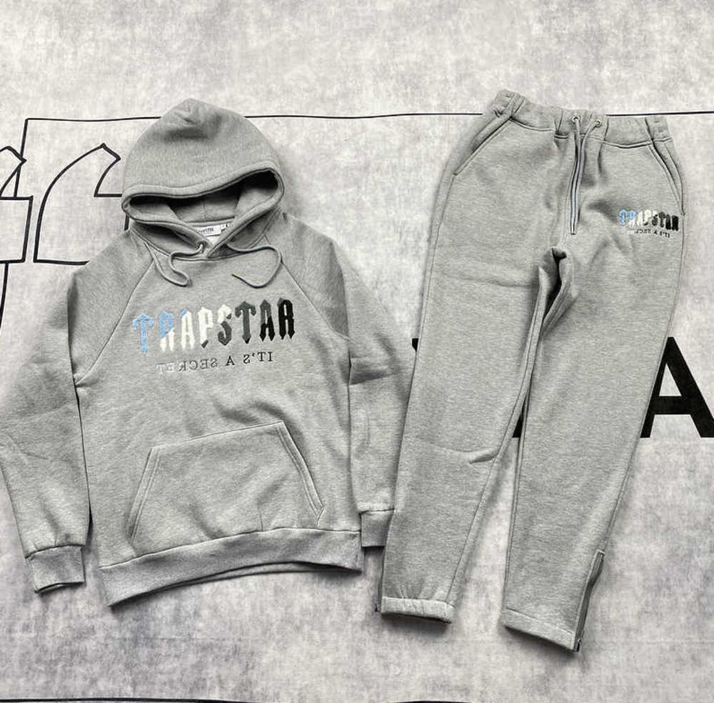 

Men's Tracksuits 2023 Men Women Color Flocking Hoodie Sweatshirt Suit Trapstar Fleece Set Hoody Fashion Classic 28ss, Olive
