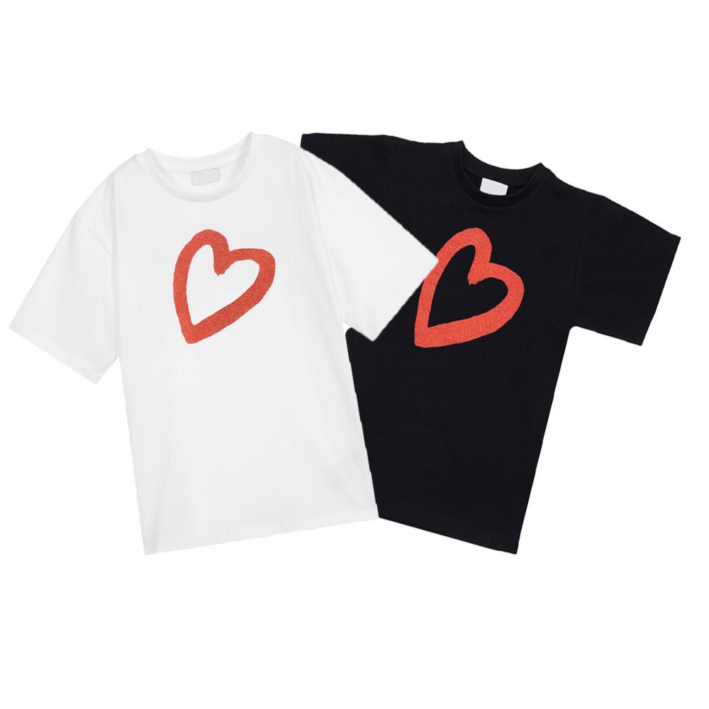 

Kids T shirts Top Tee Boy Girl T-shirts Clothing Teen Baby Short-sleeved Heart Letter Tees Comfortable Casual Cute Girls' Tops Fashion Boys Tshirts, White