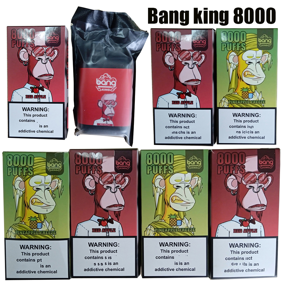 

Bang King 8000 Puffs E Cigarettes Disposable Vapes Mesh Coil 16ml Pod 650mah Battery Rechargeable 0% 2% 3% 5% Tax Free