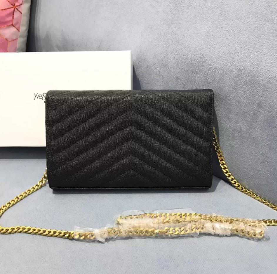

Lady Evening Chain Bags bag Lambskin Caviar Leather Classic V Line Thread with Cover Envelope Crossbody Bag, Red caviar gold chain