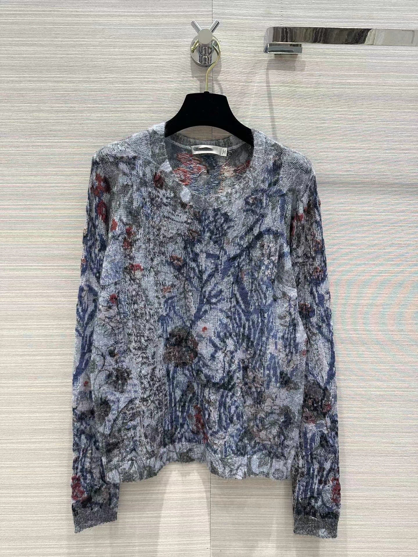 Milan Runway Sweater 2023 Spring Summer Long Sleeve O Neck Women's Sweaters High End jacquard Pullover Designer Sweater 0320-8