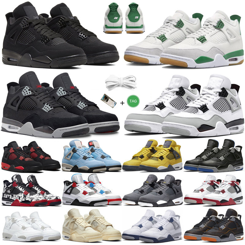 

jumpman 4 retro 4s mens basketball shoes Pine Green Military Black Cat Canvas University Blue Midnight Navy Red Thunder men women trainers sports sneakers sneaker, Color#2