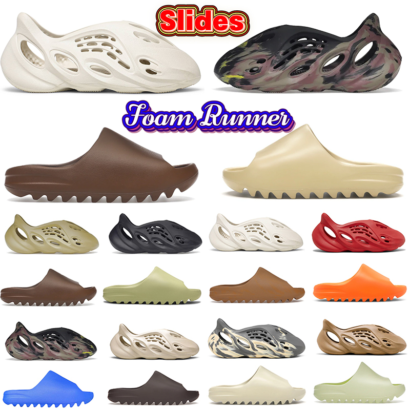 

Foam Runner Sandals Men Women Slide Designer Slippers Bone Desert sand Vermillion Ochre Onyx Resin Mist Soot slides shoes mens Slipper womens cool beach sandal, 8# onyx