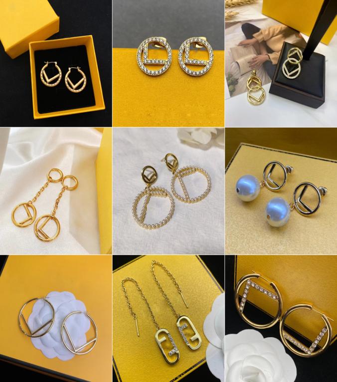 

Classic Brand Designer Stud Earrings Pearl F For Women Men Earring Luxurys Designers Heart Gold Hoop Letter Earrings Jewelry Ladie5833030