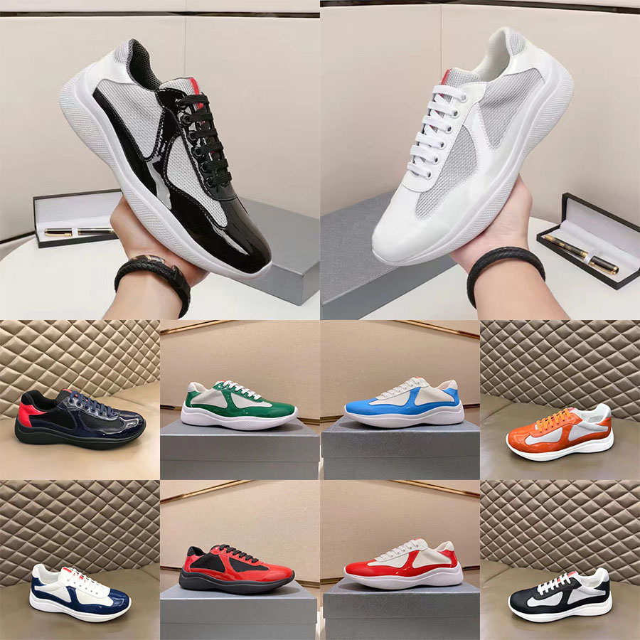 

Designer Cup Sneakers Men Patent Leather Shoes Low-top Lace-up Mesh Shoe Outdoor Flat Trainers Sport Sneaker, Color 16