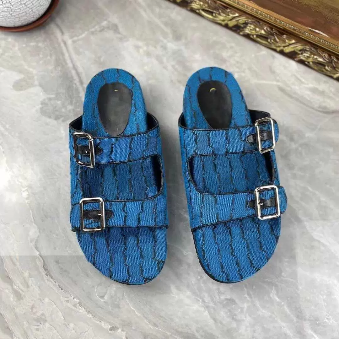 

Luxury Designers Men Slippers Slide Sandal with Straps Summer Outdoor Fashion Mens Canvas Slipper Multicolor Slides Beach Shoes jSb