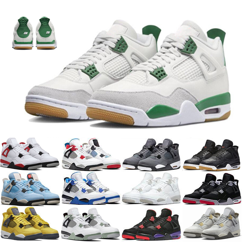 

Pine Green 4 4s Mens Basketball Shoes Military Black Cat Canvas Seafoam Sail Red Thunder University Blue Fear Pack Men Women Trainers Sports Sneakers Sneaker 36-47, Color#45