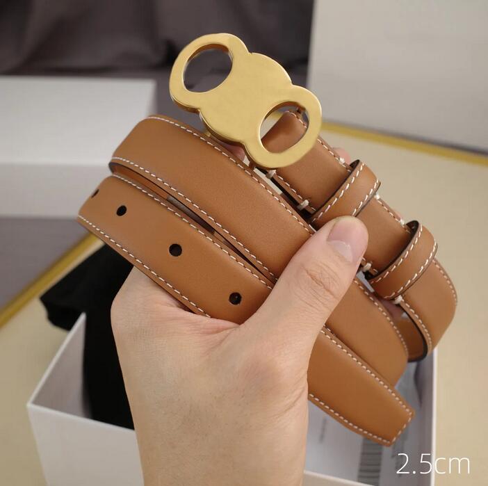 

Belt Fashion Designer belts For Men Womens Smooth Gold Buckle Leather Ladies Classic Casual Ceinture Girdle Width 2.5CM With Box