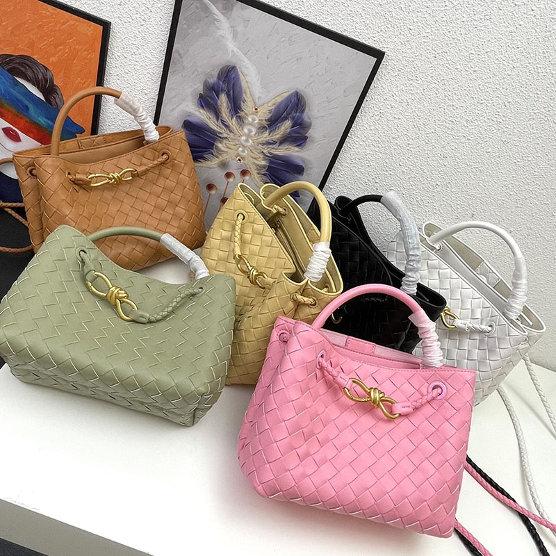 

Andiamo Tote Bag Intrecciato Bags Shoulder Large capacity Knitting Leather Handbags Women Shopping Handbag Purse Crossbody Hobo pouch Removable straps, Color 5