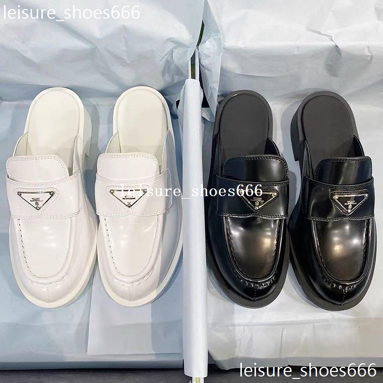 

Leather Fashion Dress Shoes Mule Shoes Women Wedding Party Quality Leather High Heel Flat Shoe Business Formal Loafer Social Chunky 001