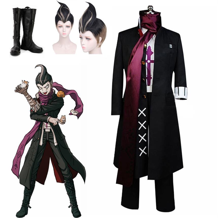 

Super Danganronpa 2 Gundam Tanaka Cosplay Costume Anime Tanaka Gandamu Cosplay Wig Boots Shoes239u