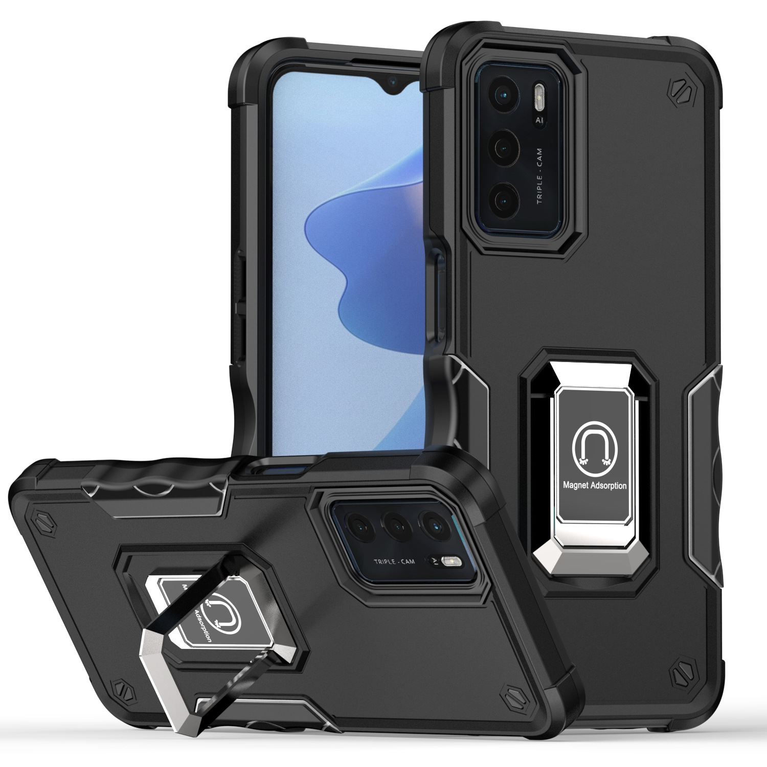 

Side Slip Stripe Cases For OPPO A17 A57 A77 A58 A78 A94 Realme 10 9 Reno 8 8T 5G 4G Pro Armor Kickstand Phone Case Cover, Mix colors