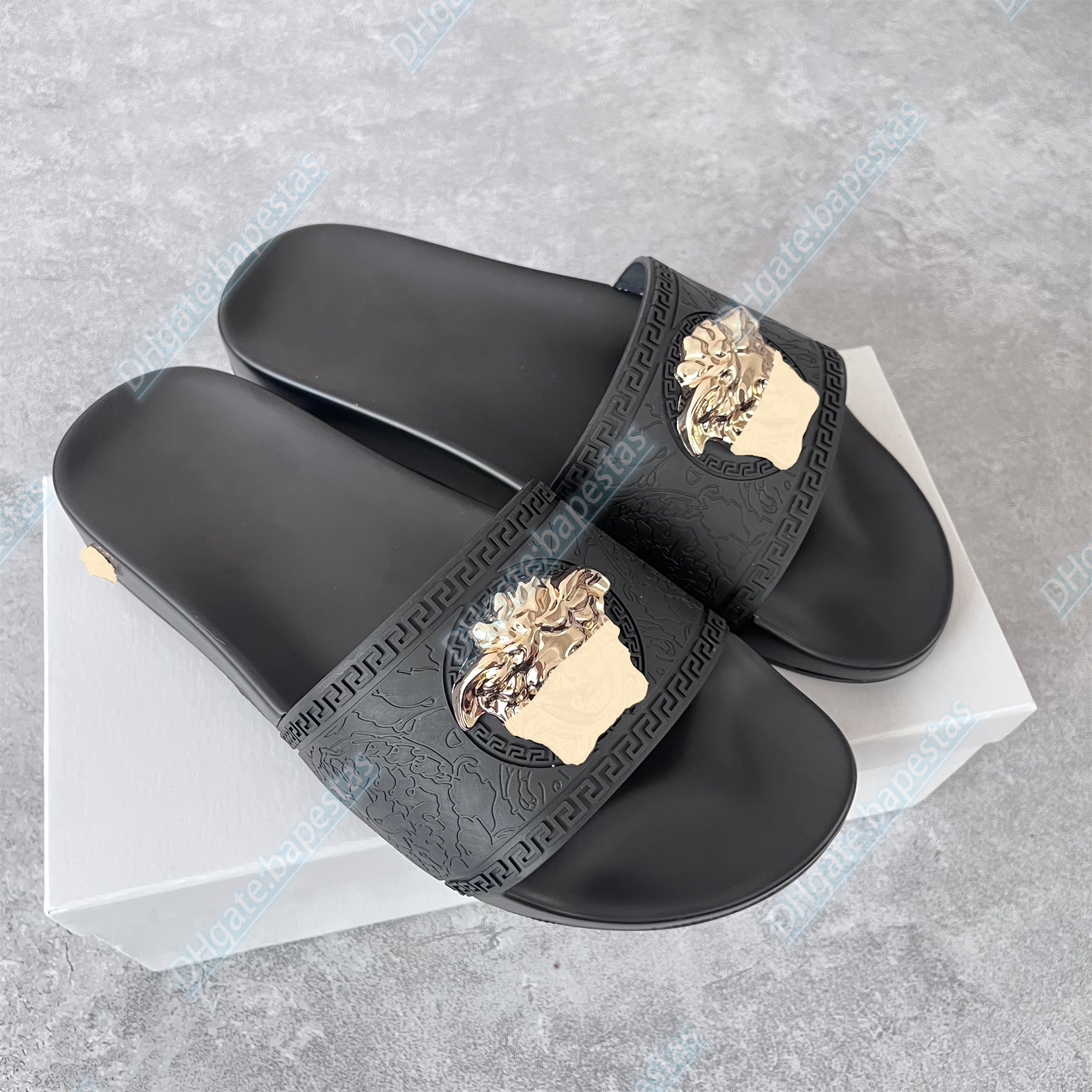 

classic rubber thick platform sole sandal luxury Fashion confort flat slipper women men luxury designer Summer outside beach leisure slipper, #8