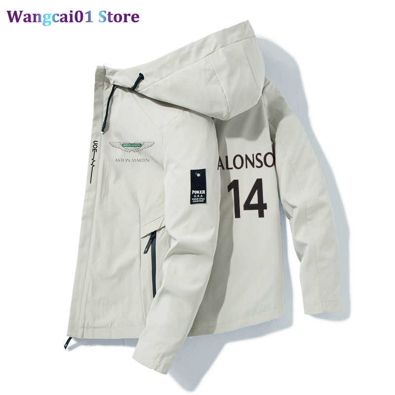 

wangcai01 wangcai01 Men's Jackets Aston Martin Jacket Coat AMF1 2023 Mens 14 Fernando Alonso Jack Fans F1 Jacket Formula 1 Racing Suit MOTO Windproo Tops 0320H23