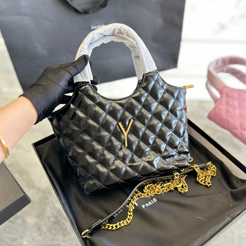 

Mini Shopping Bags Totes Icare Maxi In Quilted Lambskin Real Leather Large Capacity Shoulder Tote Bag Diamond with Chain Coin Wallet Summer Saints Black Pink White, Box