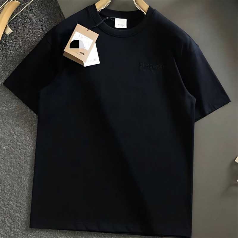 

Burbrerys bbr T-Shirts Babel 23 Spring/Summer New Fashion Trend Versatile Men's and Women's Round Neck Short Sleeve T-shirt Quality Exquisite Embroidery, Black