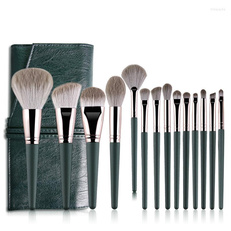 

Makeup Brushes 14pcs Foundation Powder Blush Eyeshadow Concealer Lip Eye Make Up Brush With Bag Cosmetics Beauty Tool