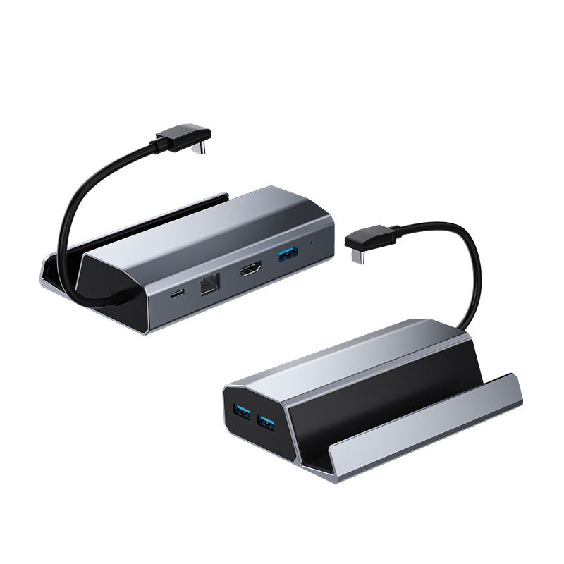 Docking Stations Base HDMI HD 4K60HZ Output 6-In-1 3 USB-A 3.0 and Full Speed Charging for Steam Deck-image-851906670