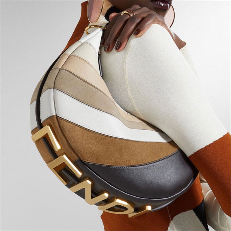 

Luxury Hobo Bag Praphy Shoulder Bags For Woman Stripes Letter Logo Moon Bags Designer Handbag Leather Purse Crossbody Cosmetic Bag