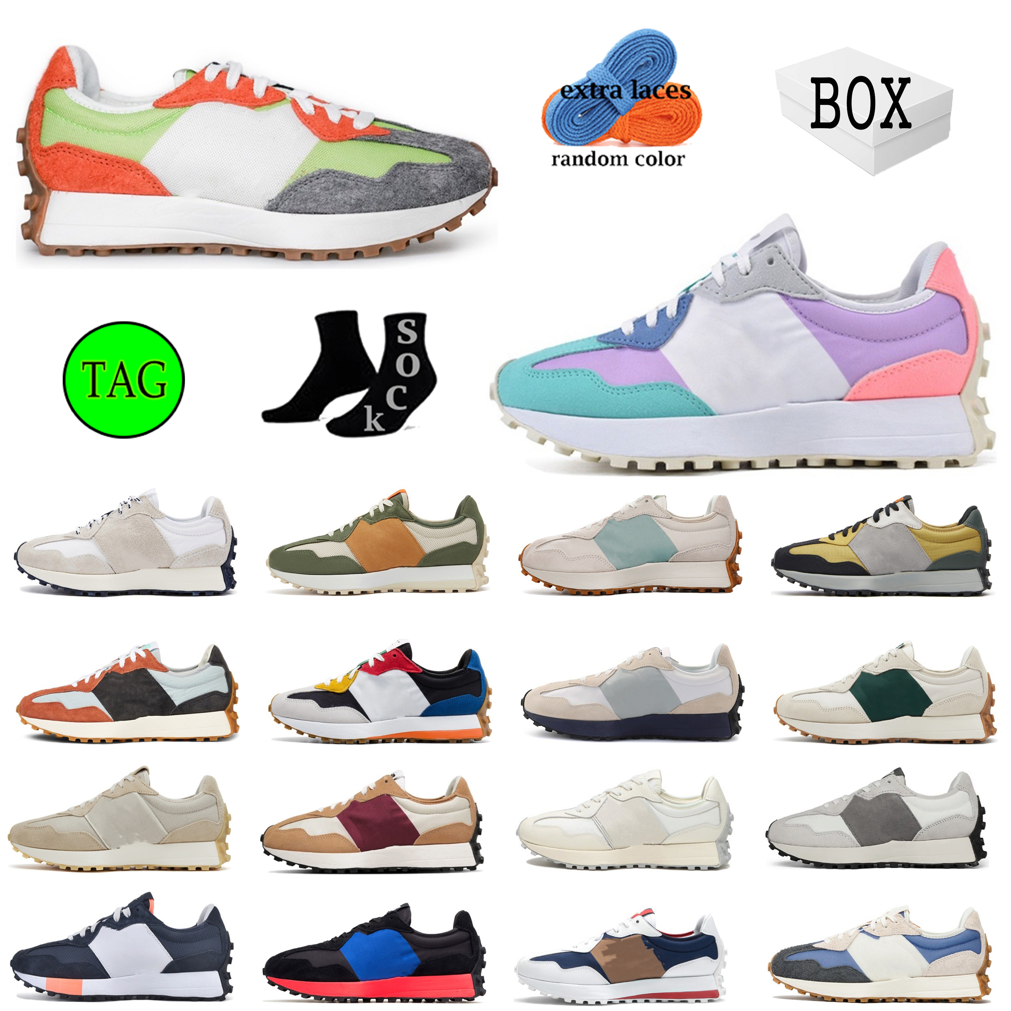 

Sports Shoes N 327 white Navy blue light camel white grass green sea salt red bean milk Dark gray, Pewter