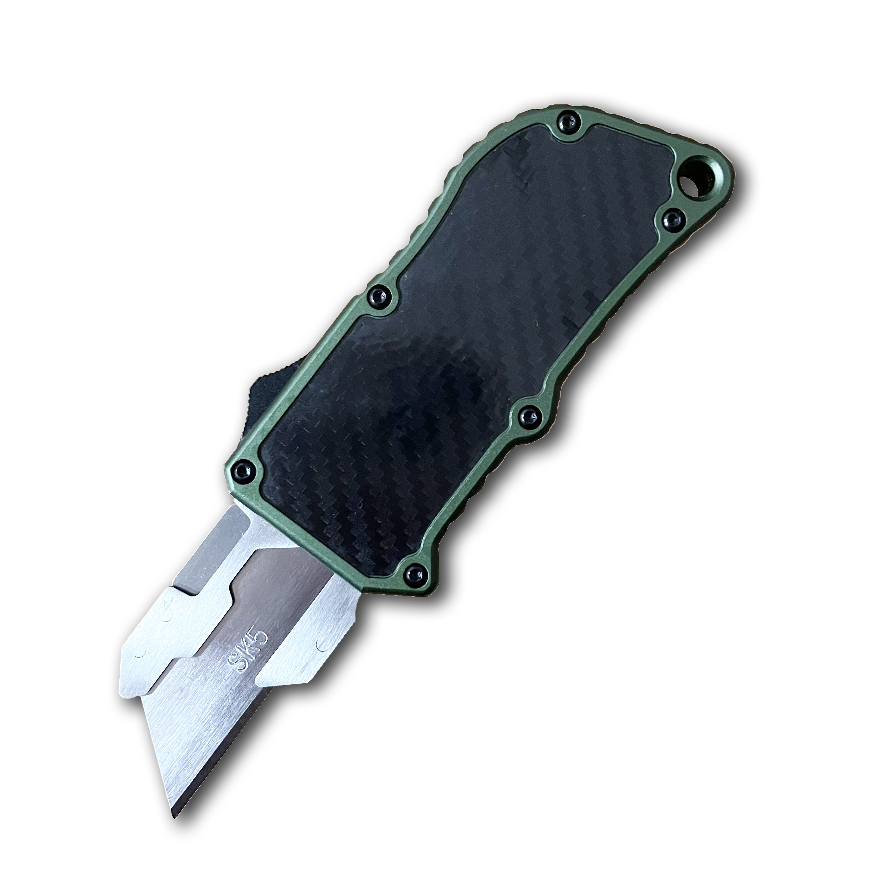 

2023 New Model Utility Knife Box Cutter, Pocket Knife, Change Blade Razor Knife, Green Color Aluminum Alloy Shell, 5 Extra Blades