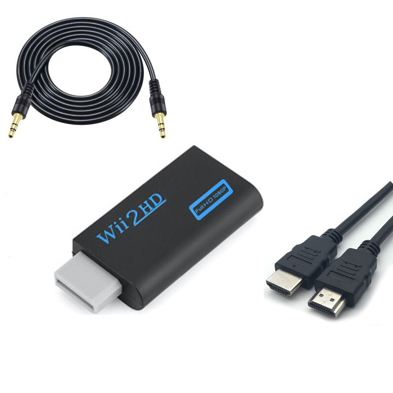 

3pcs/Lot Wii to HD Connector DMI-Compatible Converter Adapter and Cables Kit