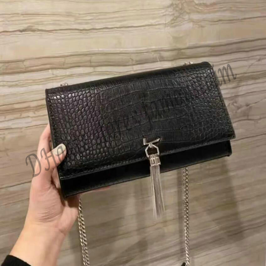 

Evening Bags Womens Chain Cross Body Bags 2023 Luxurys Designers SS Lady Fashion Plain Alligator Square Chains Shoulder Casual Crocodile Han, 01