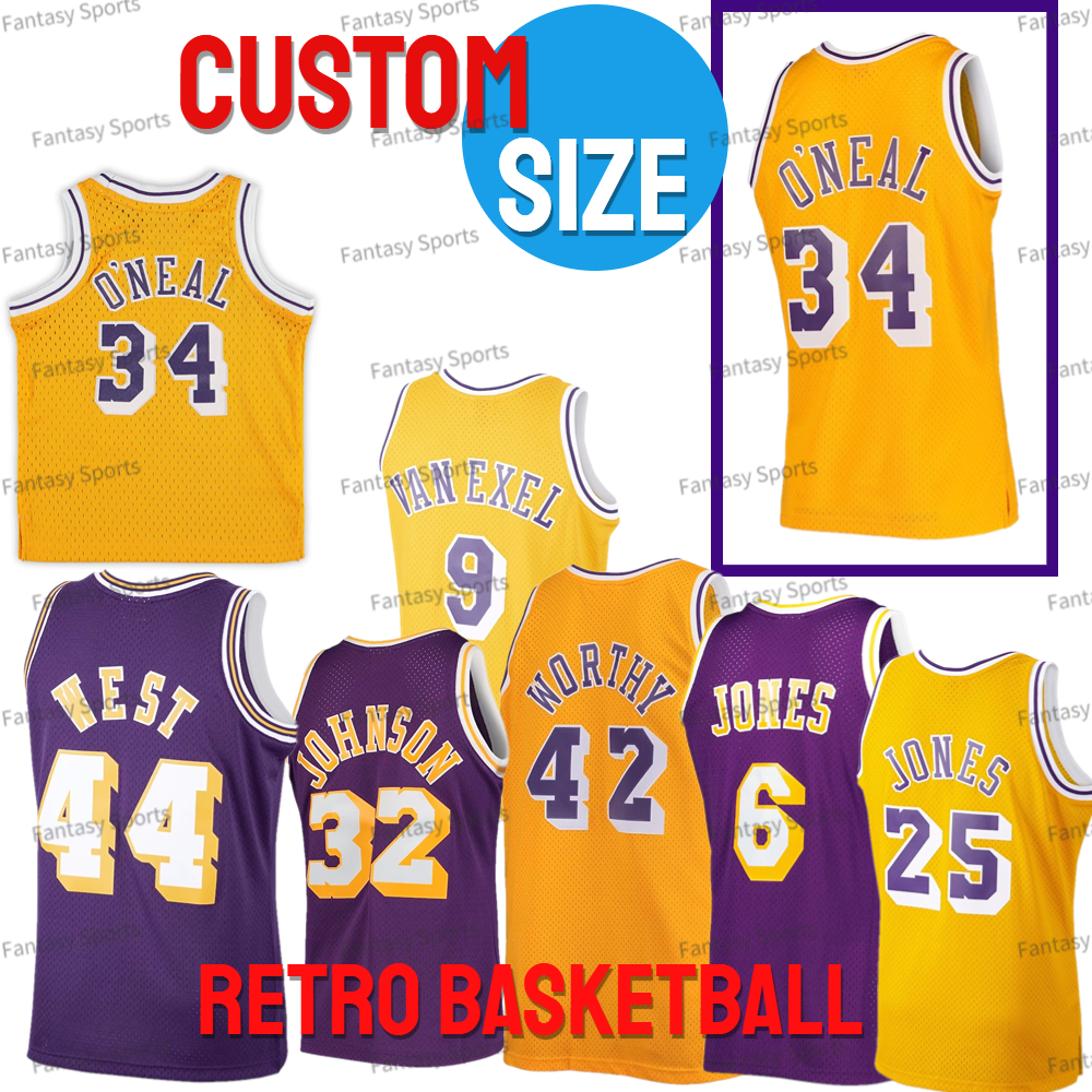 

Custom Retro ONeal James Rambis Johnson Basketball Jersey Kurt Rambis Ed Jones Chamberlain West Van Exel Stitched Purple Yellow Mens Kids Youth Basketball Jerseys, Yellow custom jersey