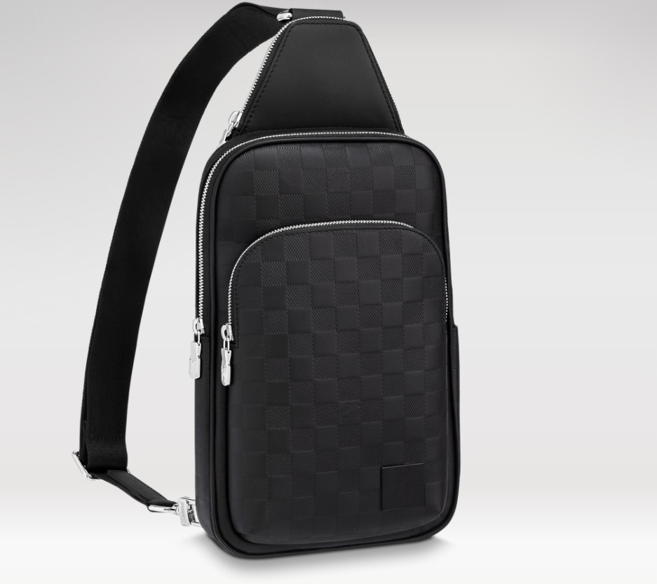 

Men's New Cowhide Plaid N45303 AVENUE Shoulder Bag Chest Bag