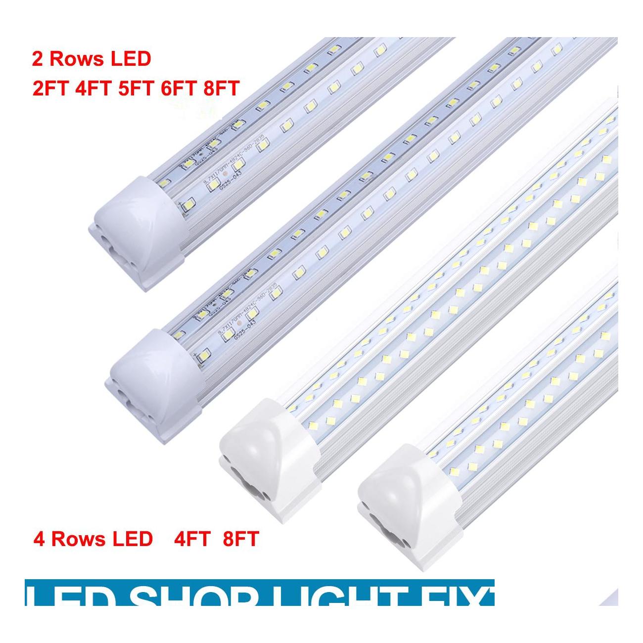 

Led Tubes Linkable Shop Lights Fixture 120W Integrated 4Ft 5Ft 6Ft 8Ft T8 Tube Light V Shape Garage Fluorescent Drop Delivery Lightin Dh7J2