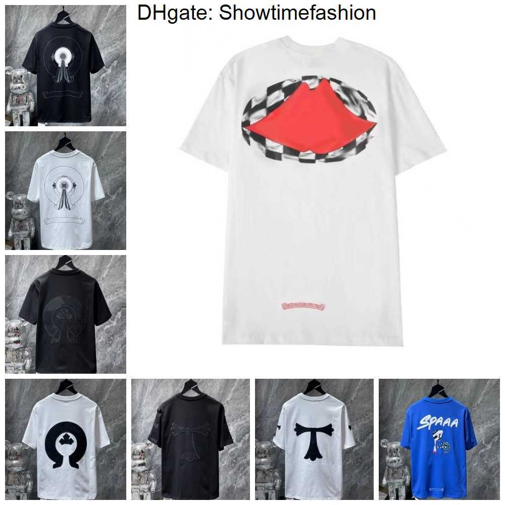 

Men's Luxury Heart Brand t Shirts Ch Man T-shirt Chromes Summer Fashion Women Cross Sanskrit Tees Letter Designer Tshirts Boy Loose Round, 10