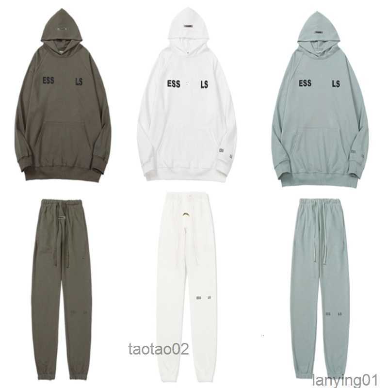 

2023 Es Hoodies for Men Women Pullover Hoody Sweatshirt Long Sleeve Loose Hooded Sweater Black Cotton Streetwear Clothing Fleece Inside39dxsnld, White pant