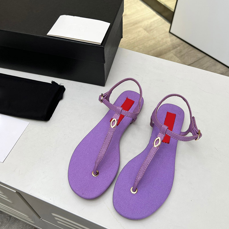 

Womens Thong Sandals Sheepskin With Low Heels Flip Flops Quilted Texture Gold-tone Metal Adjustable Ankle Buckle Dress Shoes Designer Slipers Outdoor Beach Shoes, Purple