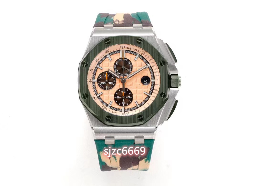 

JJF 26405 26400 Wrist watch diameter 44 mm with 3126 movement twelve small second six and nine position 12 hours and 30 minutes timing sapphire crystalmirror face, As shown