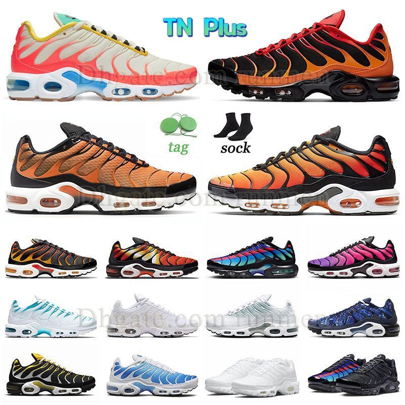 

2023 new top running shoes tn atlanta retro tn plus Vibrant Tropical Sunset tns sneakers Orange Black Volcano men women trainers Dusk Triple White Grey Blue Fury, N07 40-46 ice