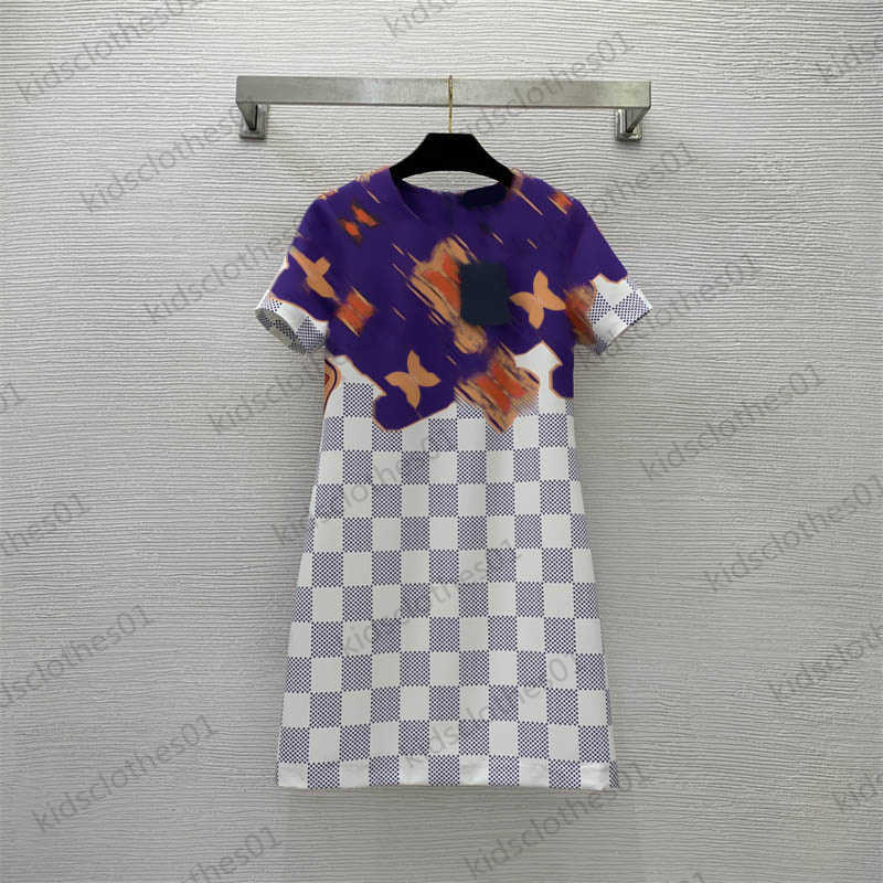 

Luxury Dress Classic Checkerboard Print Stitching Brand Logo Jacquard Crewneck Dress Joker Slimming Version Fashion Designer Trend Maxiskit 2 Colors Dresses, 14
