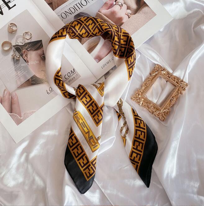 

14style Fashion Letters Print Imitate Silk Scarf Headband for Women Long Handle Scarves Shoulder Tote Luggage Ribbon Head Wrap