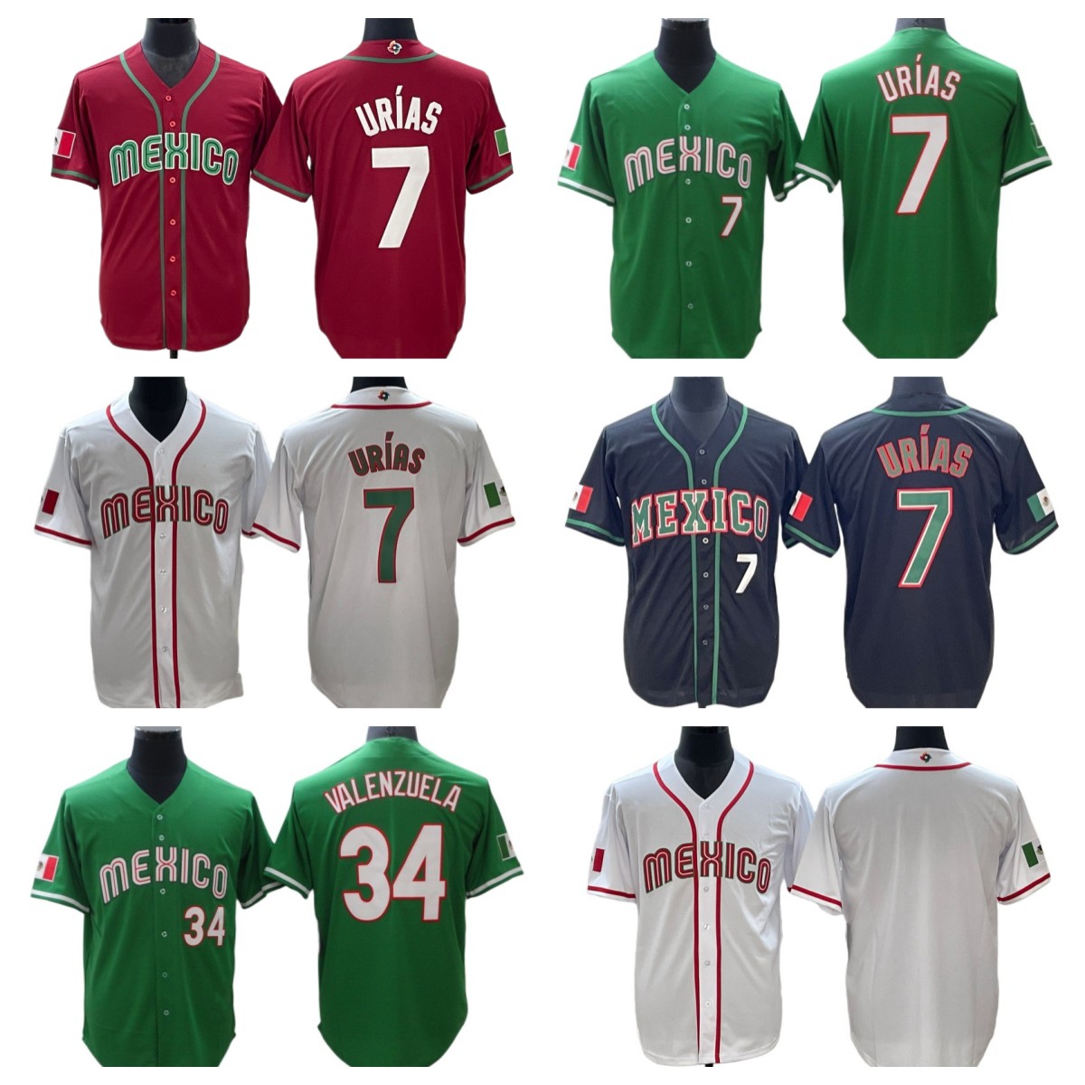 

CUSTOM Baseball Jerseys Team Mexico 2023 World Baseball Classic Jersey WBC Julio Urias JoJo Romero Alex Verdugo Alex Verdugo Alejandro Kirk, As pic