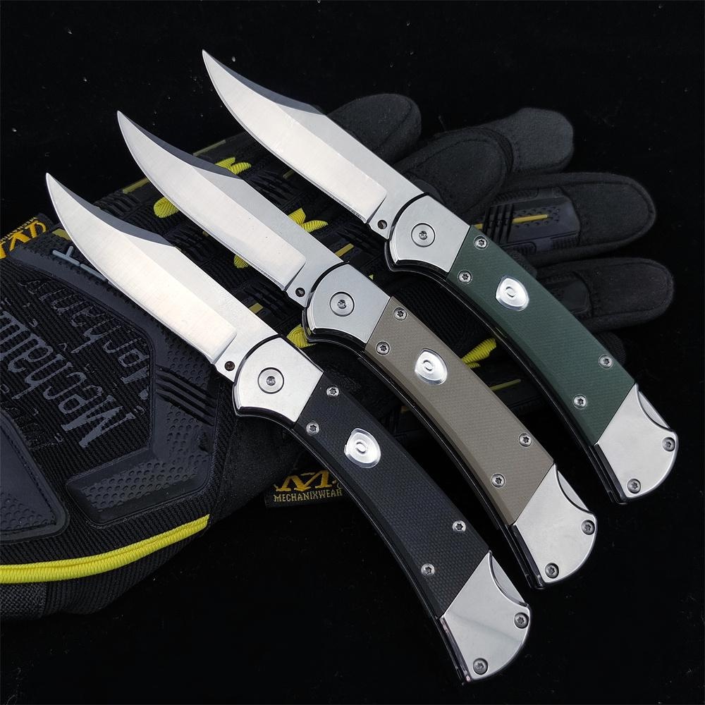 

SAFETY AUTOMATIC FOLDING KNIFE - 440C Satin Blade G10 Handles Outdoor Self Defense Hunting Hiking Knife Portable EDC Tools Christmas Italian Auto KnivesGift for Men