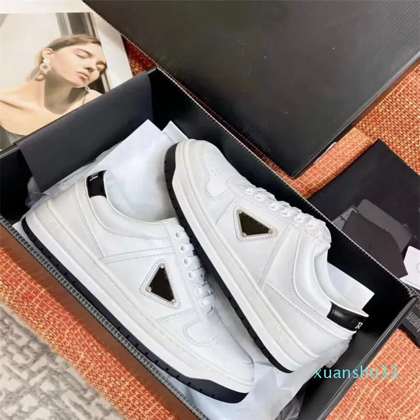 

Luxury Men Downtown Trainers Shoes Sporty Leather White Black Rubber Sole Sneakers Comfort Man Casual Walking EU38-46 Original Box