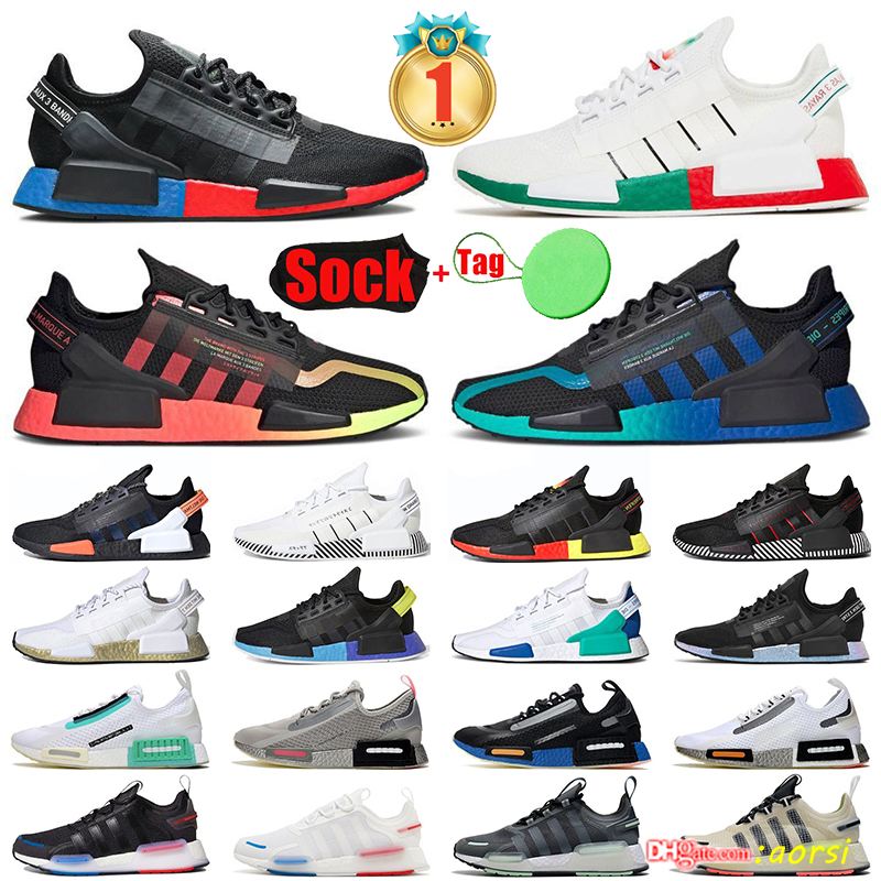 

Nmd R1 V2 V3 Mens Running Shoes White Speckled Dazzle Camo Core Black Gradient Neon Aqua Tones Mexico City Munich Olive Japan White Women Trainers Sports Size 36-45, Colour# 38
