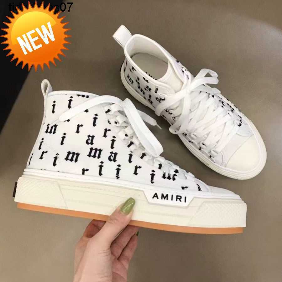 

New 23ss shoes Dress Shoes amirs Fashion Brand Star Same Men's Canvas Casual Shoes Round Thick soled Street Sneakers shoes, Black